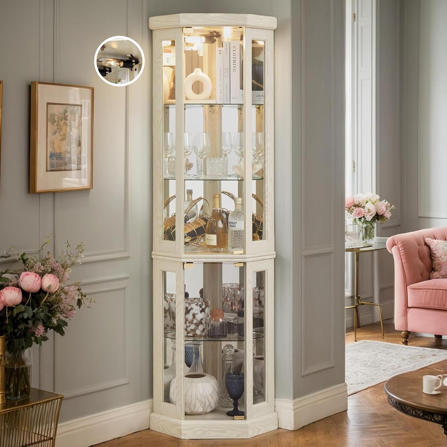 Wine & Beer Quito - Corner Curio Cabinet, 70