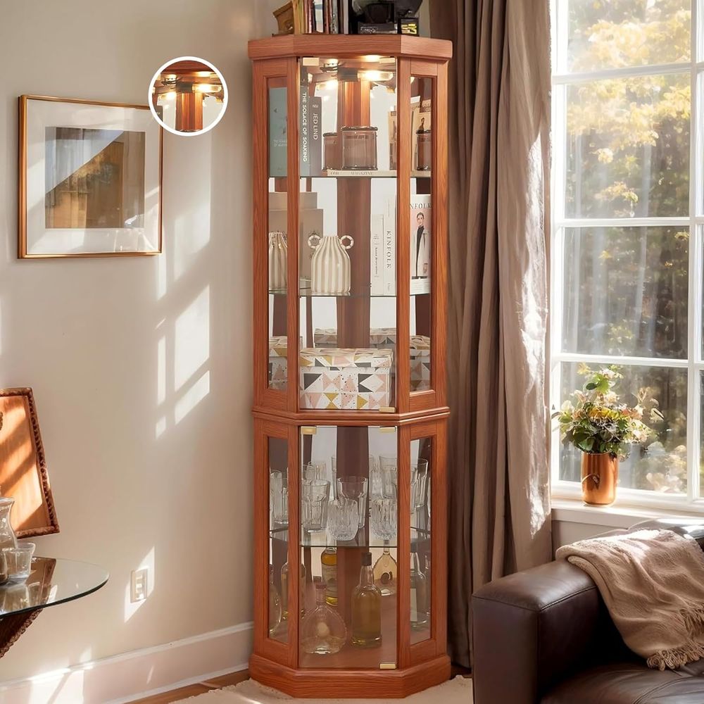 Wine & Beer Quito - 70 Tall Illuminated Glass Display Case