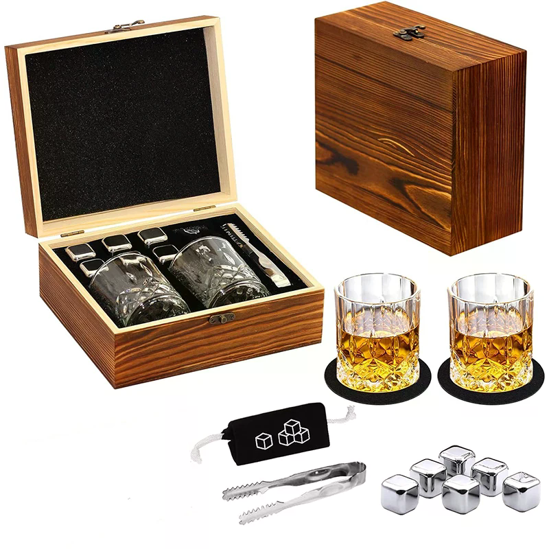 Whiskey Stone Set - Whiskey Stones, Whiskey Glass Gift Set,