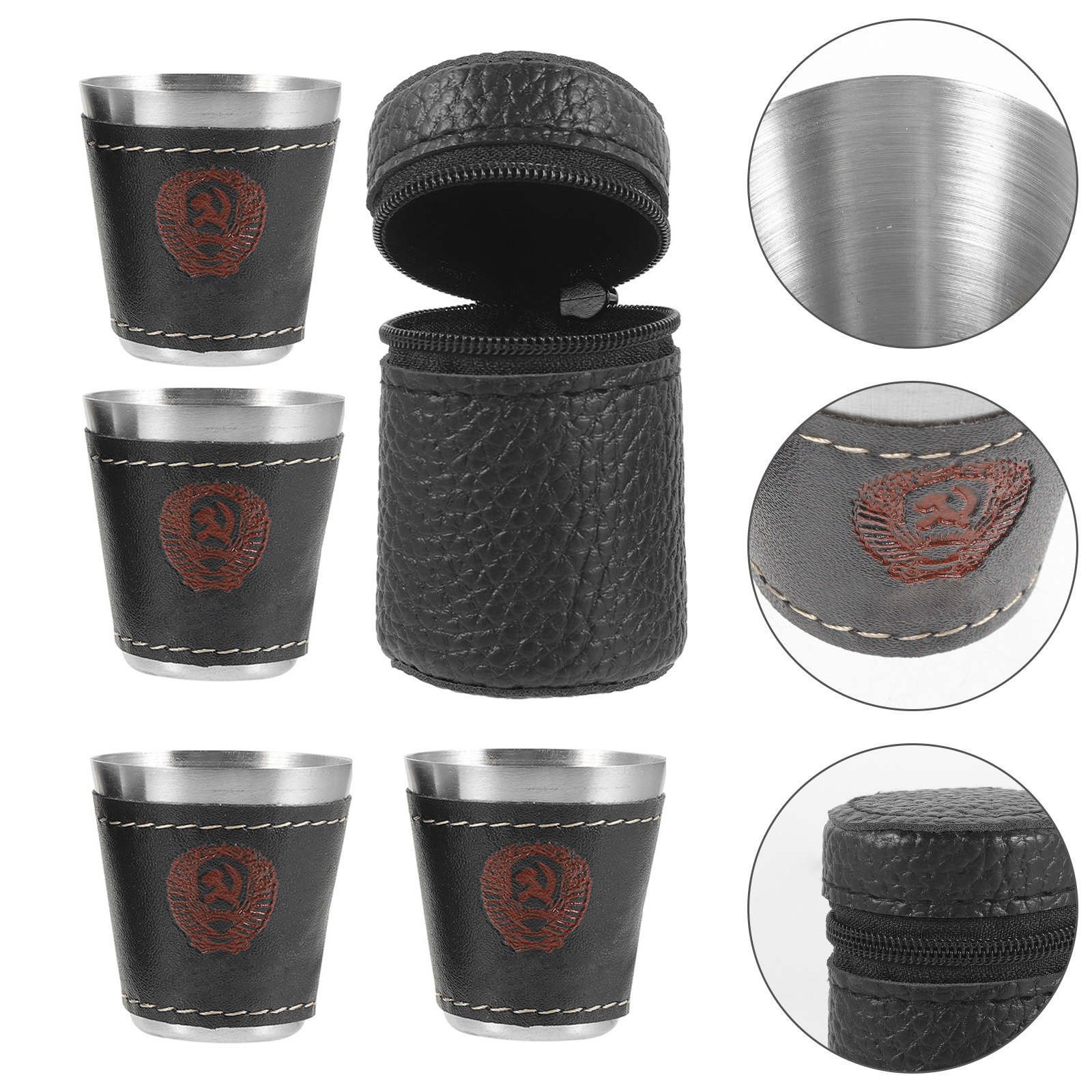 Wine Beer Whiskey - 1Set Stainless Steel Wine Cup Set