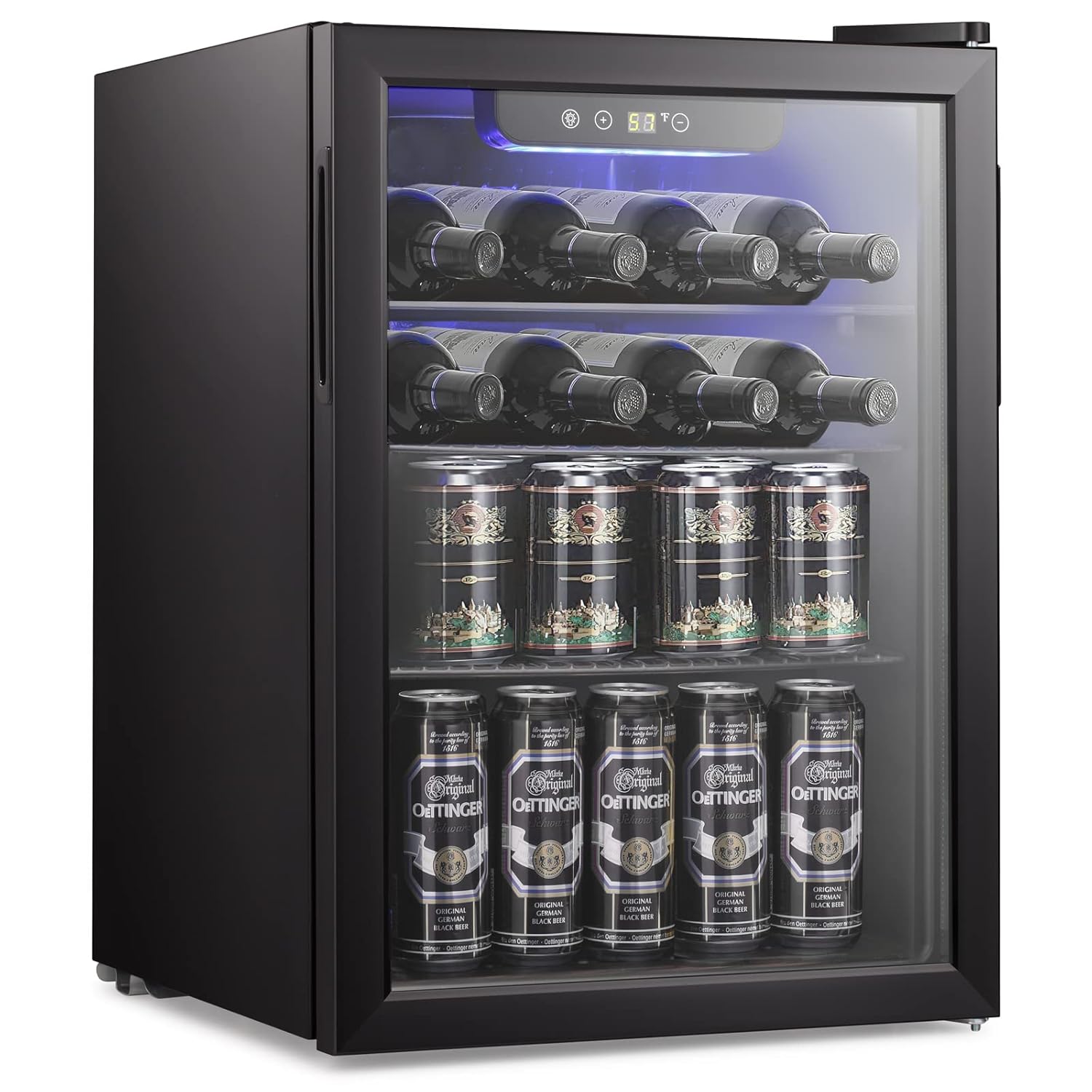 Wine Beer Fridge - 2.6cu.ft Wine Cooler/Cabinet Beverage Refrigerator, Small