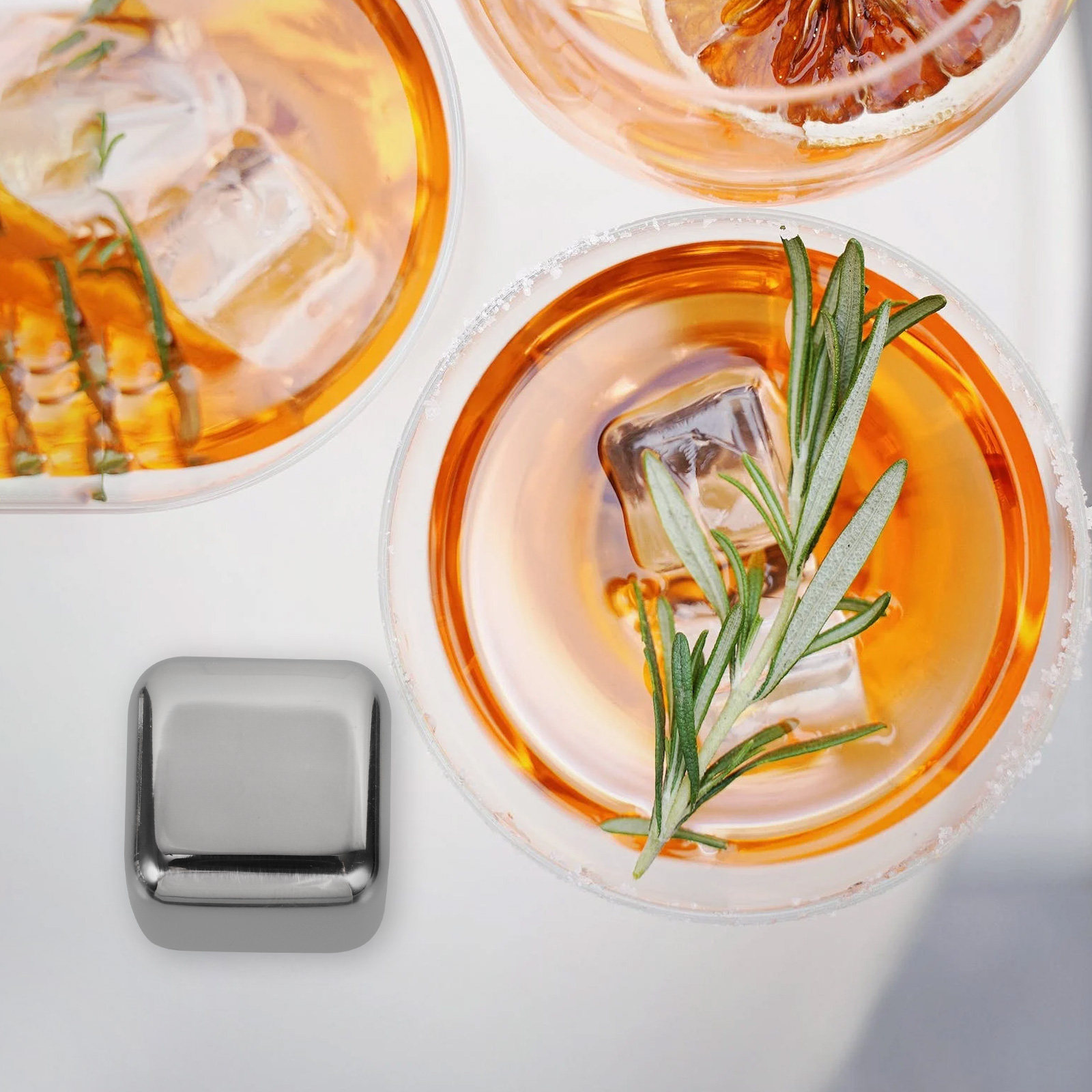 Wine Beer Whiskey - Whiskey Stones 12Pcs Stainless Steel Reusable