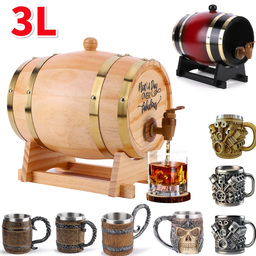 3L Wooden Whiskey Barrel with  - Wine With Beer Cocktail recensione e prezzo