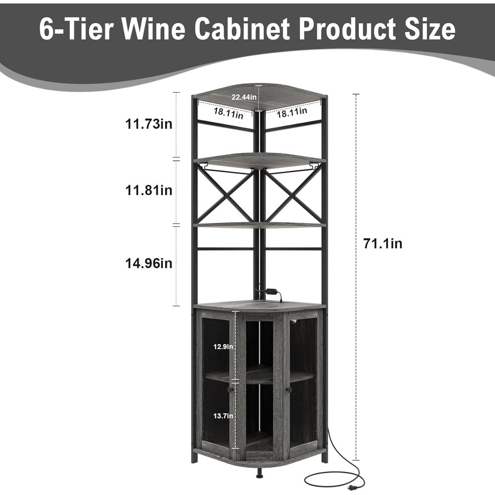 6-Tier Wine Bar Cabinet with L - Wine & Beer Quito recensione e prezzo