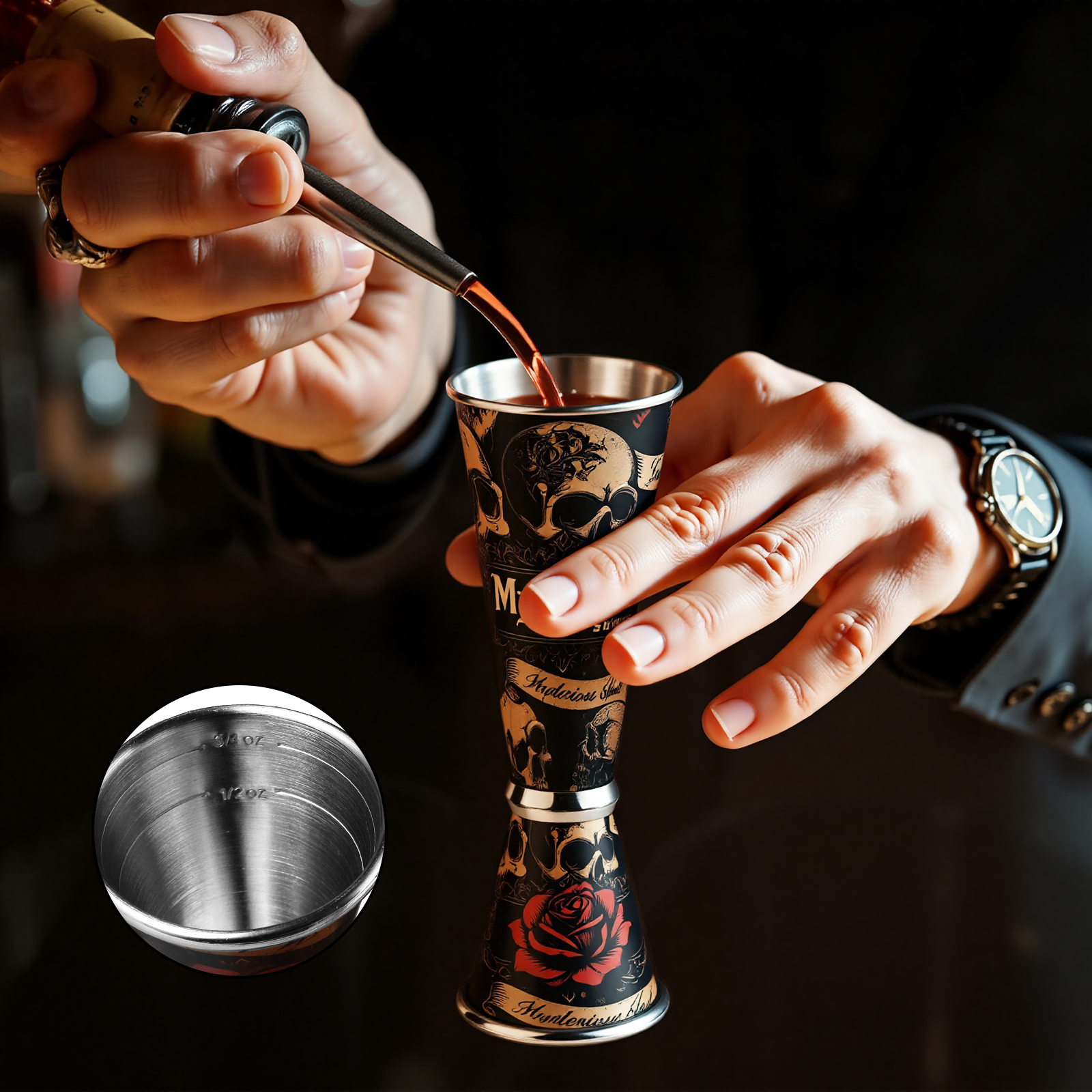 30/60ml Retro Skull Cocktail W - Spirit Measure Jigger recensione e prezzo
