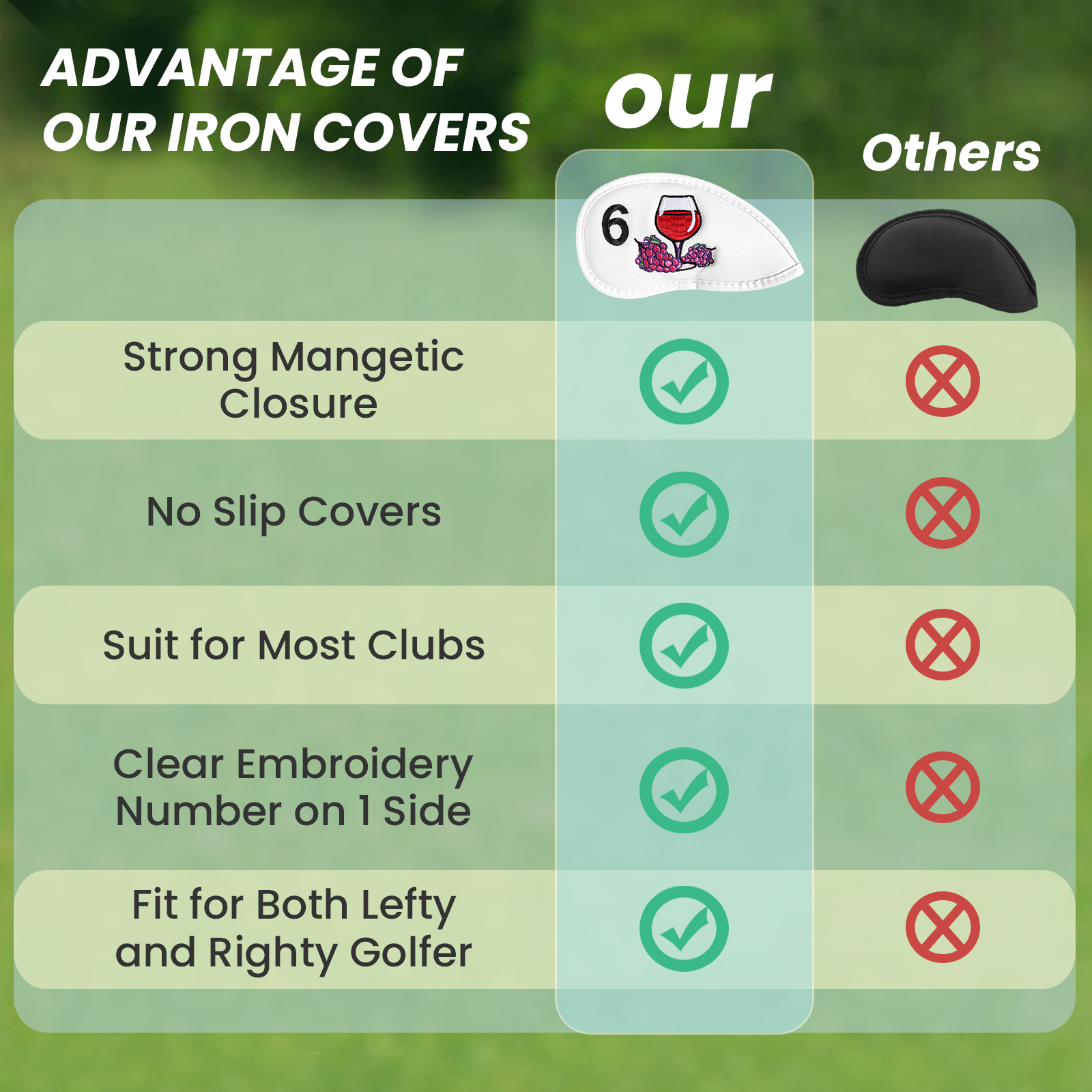Magnetic Golf Club Head Covers - Wine & Beer Quito recensione e prezzo