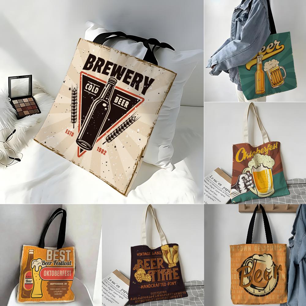 Storage Bags Canvas Tote Bag L - Beer Wine Grocery recensione e prezzo