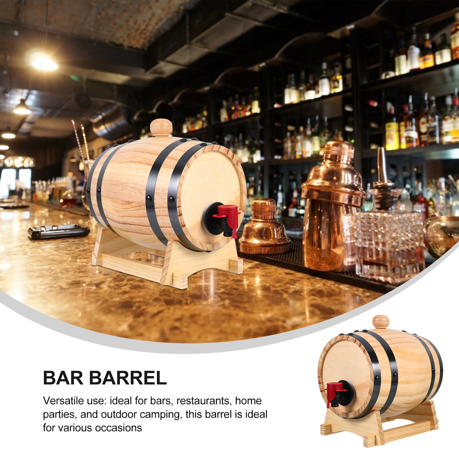 1L Oak Barrel Dispenser Spigot - Wine Beer Whiskey recensione e prezzo