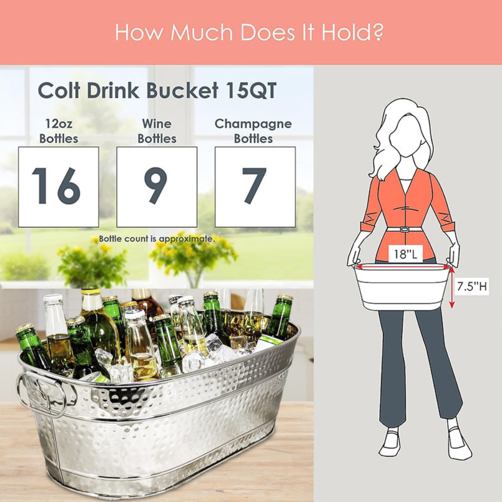 Ice Bucket Galvanized Tub Stor - Wine With Beer Cocktail recensione e prezzo