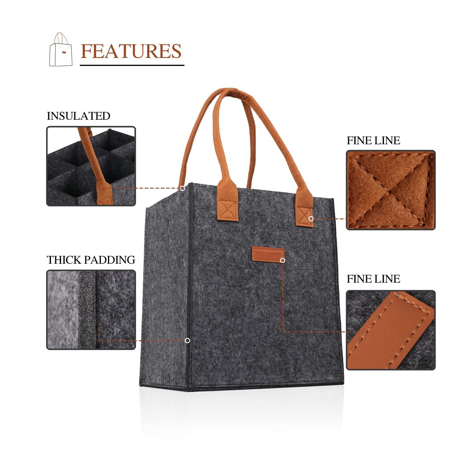 Wine Glass Tote Bag 6 Partitio - Beer Wine Grocery recensione e prezzo