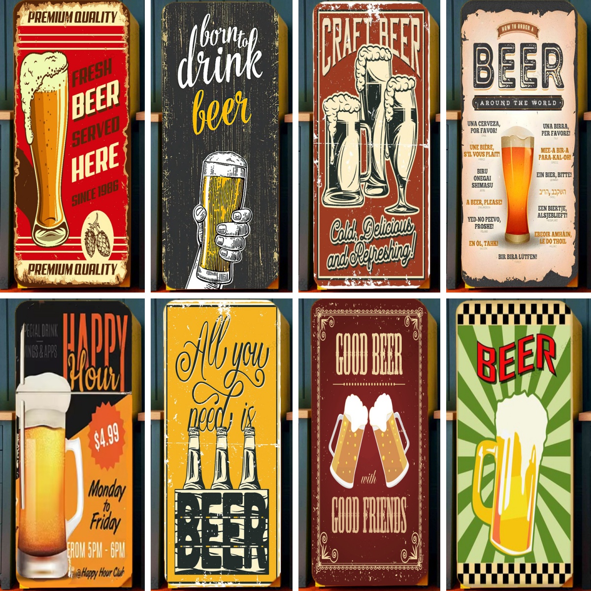 Retro Beer Design Poster Refri - Wine Beer Fridge recensione e prezzo