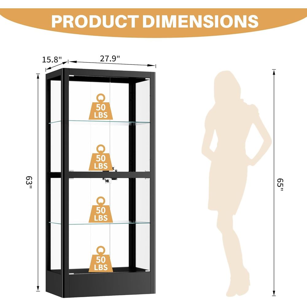 4-Sided Lockable Glass Display - Wine & Beer Quito recensione e prezzo